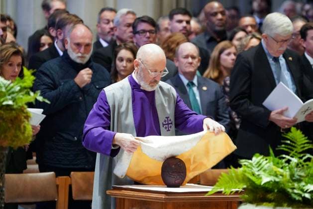 The ashes of Dr. Jane Goodall, DBE are seen during a celebration and thanksgiving for life event at the Washington National Cathedral on Wednesday, November 12, 2025 in Washington, DC.  WAP20251112919 LeighxVogel