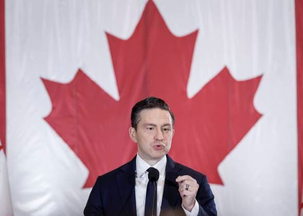 November 12, 2025, Calgary, Ab, CANADA: Conservative leader Pierre Poilievre gestures as he speaks at a news conference in Calgary, on Wednesday, Nov. 12, 2025. Calgary CANADA  - ZUMAc35_ 20251112_zaf_c35_058 Copyright: xJeffxMcintoshx