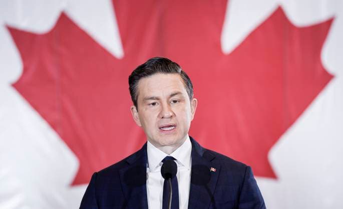 November 12, 2025, Calgary, Ab, CANADA: Conservative leader Pierre Poilievre speaks at a news conference in Calgary, on Wednesday, Nov. 12, 2025. Calgary CANADA  - ZUMAc35_ 20251112_zaf_c35_059 Copyright: xJeffxMcintoshx