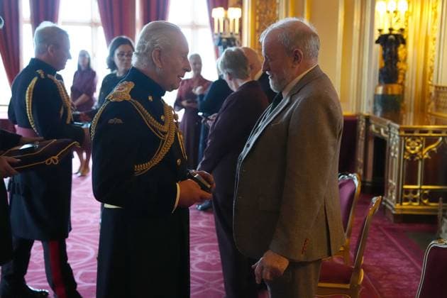 Elizabeth Emblem service Mr. Raymond Sheehan (Brother) receives the Elizabeth Emblem from King Charles III at Windsor Castle, Berkshire, for Constable Kenneth Sheehan, Northern Ireland Police Authority. Picture date: Wednesday November 12, 2025., Credit:Jonathan Brady Avalon UK, London  Copyright: xJonathanxBradyx xAvalonx 1052082798