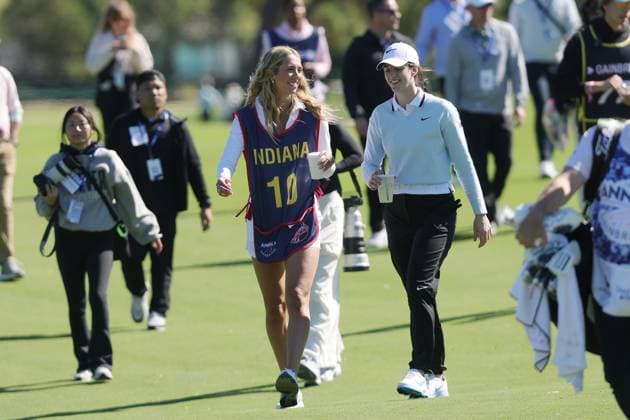 BELLEAIR, FL - NOVEMBER 12: Lexie Hull and Caitlin Clark at the Pro Am for The Annika driven by Gainbridge at Pelican on November 12, 2025 at the Pelican Golf Club in Belleair, Florida. Copyright: xmpi34x