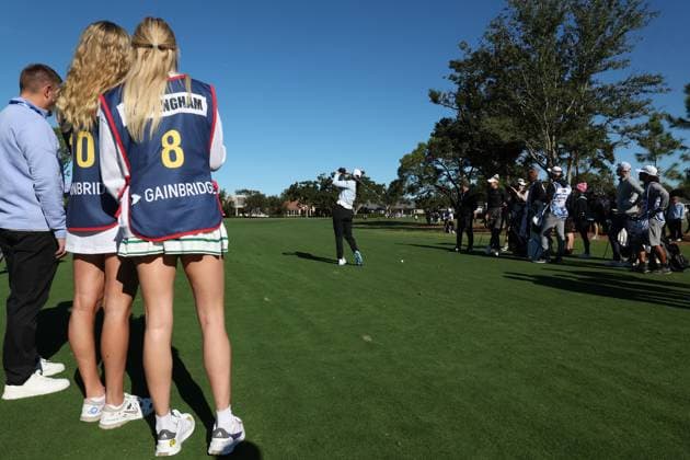 BELLEAIR, FL - NOVEMBER 12: Lexie Hull, Sophie Cunningham and Caitlin Clark at the Pro Am for The Annika driven by Gainbridge at Pelican on November 12, 2025 at the Pelican Golf Club in Belleair, Florida. Copyright: xmpi34x