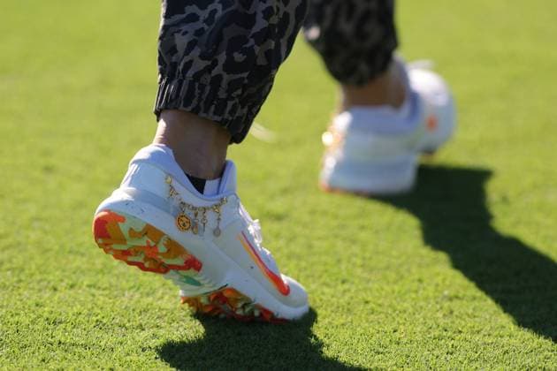 BELLEAIR, FL - NOVEMBER 12: Close up of Nelly Korda™s Nike Golf Sneakers at the Pro Am for The Annika driven by Gainbridge at Pelican on November 12, 2025 at the Pelican Golf Club in Belleair, Florida. Copyright: xmpi34x