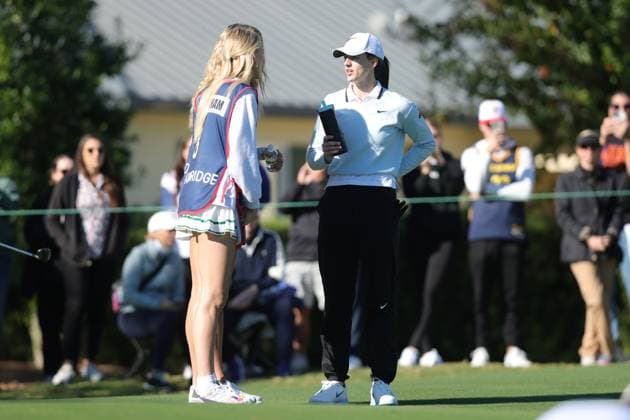 BELLEAIR, FL - NOVEMBER 12: Lexie Hull, Sophie Cunningham and Caitlin Clark at the Pro Am for The Annika driven by Gainbridge at Pelican on November 12, 2025 at the Pelican Golf Club in Belleair, Florida. Copyright: xmpi34x