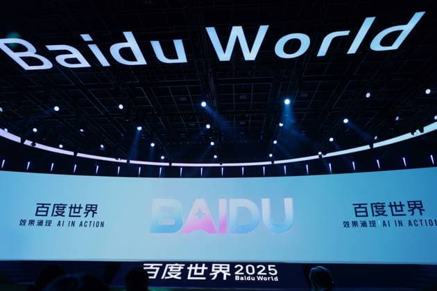 BEIJING, CHINA - NOVEMBER 13: Guests listen to speech during Baidu World 2025 at China National Convention Center on November 13, 2025 in Beijing, China. Baidu hosts Baidu World, the Annual Flagship Technology Conference, on November 13.  Copyright: xVCGx 111603622787