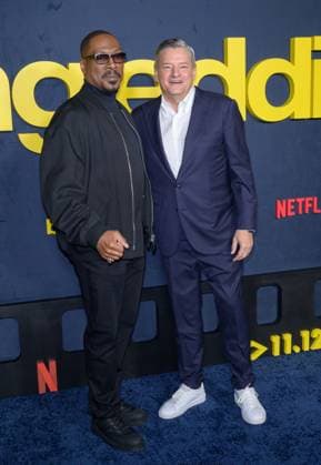 Being Eddie Premiere - Los Angeles, USA LOS ANGELES, USA. November 12, 2025: Eddie Murphy & Ted Sarandos at the premiere for Netflix s Being Eddie at the Tudum Theatre. Los Angeles CA USA  Copyright: xPaulxSmith Featureflashx