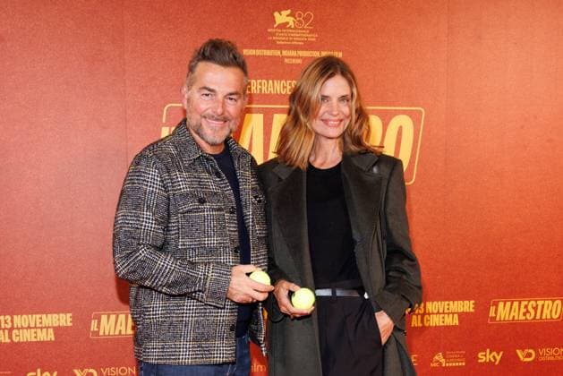 News - Il Maestro - Photocall Daniele Bossari and Filippa Lagerback attend the Il Maestro photocall at Cinema Anteo on November 12, 2025 in Milan, Italy. Photo: Cinzia Camela. Milan Cinema Anteo Italy Copyright: xCinziaxCamelax xLiveMediax LPN_2141430
