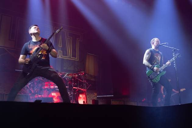 Volbeat Perform at OVO Arena Wembley, London Lead guitarist Flemming C. Lund and lead singer Michael Poulsen of Danish rock metal band Volbeat performs at OVO Arena Wembley, London, England, UK on Thursday 13 November 2025., Credit:Justin Ng Avalon UK, England, London, OVO Arena Wembley  Copyright: xJustinxNgx xAvalonx 1052296828