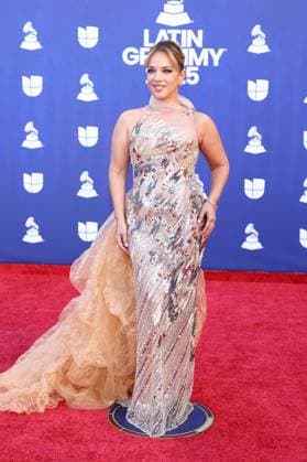 Adamari Lopez arrives for the 26th annual Latin Grammy Awards at the MGM Garden Arena in Las Vegas, Nevada on Thursday, November 13, 2025.  LAV20251113022 JAMESxATOA