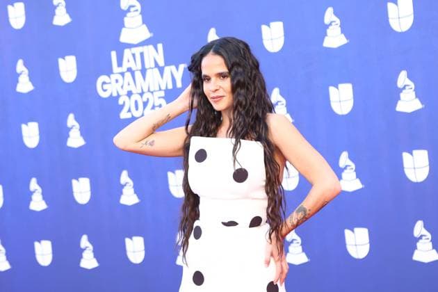 Angeles Toledano arrives for the 26th annual Latin Grammy Awards at the MGM Garden Arena in Las Vegas, Nevada on Thursday, November 13, 2025.  LAV20251113029 JAMESxATOA