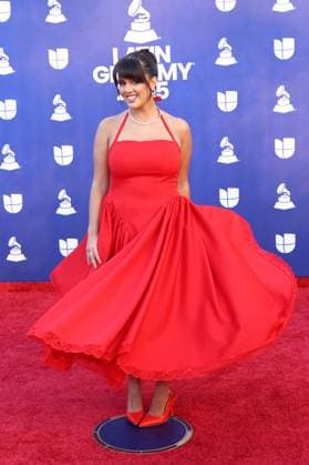 Camilu arrives for the 26th annual Latin Grammy Awards at the MGM Garden Arena in Las Vegas, Nevada on Thursday, November 13, 2025.  LAV20251113033 JAMESxATOA
