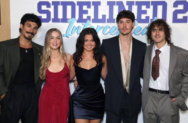 13 November 2025 - Los Angeles, California - Drew Ray Tanner, Roan Curtis, Siena Agudong, Noah Beck, Charlie Gillespie. Los Angeles premiere of Tubis YA Original Film SIDELINED 2: INTERCEPTED held at Pacific Design Center. Los Angeles USA - ZUMAa123 20251113_zaa_a123_037 Copyright: xADx