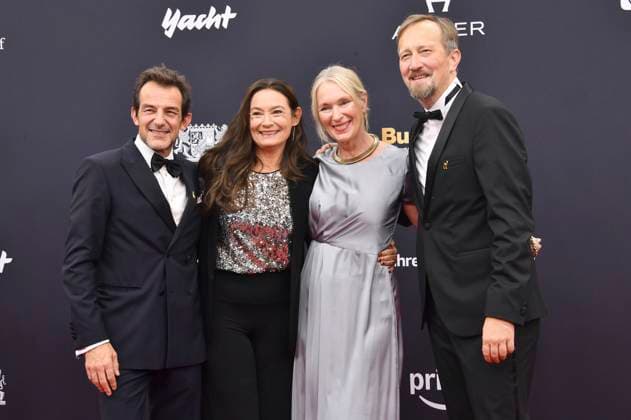 Hans Werner Meyer, Jacqueline Macaulay, Katja Weitzenböck and Hergen Wöbken at the 77 Bambi Awards 2025 in the Bavaria Filmstudios Munich, 13 11 2025 Foto:xB.xInsingerx xFuturexImagex bambi_5152