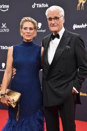 Sky du Mont with partner Julia Schütze at the 77 Bambi Awards 2025 at the Bavaria Film Studios in Munich, 13 11 2025 Foto:xB.xInsingerx xFuturexImagex bambi_5230