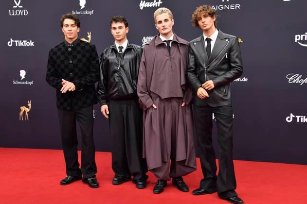 Tim Schaecker, Julien Brown, Luis Freitag and Bene Schulz from the Elevator Boys at the 77 Bambi Awards 2025 in the Bavaria Filmstudios Munich, 13 11 2025 Foto:xB.xInsingerx xFuturexImagex bambi_5456
