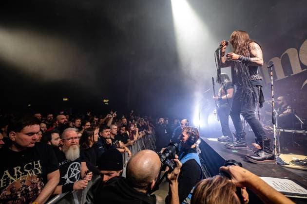 Amorphis live in Copenhagen, Denmark Copenhagen, Denmark. 13th, November 2025. The Finnish heavy metal band Amorphis performs a live concert at Poolen in Copenhagen. Here vocalist Tomi Joutsen is seen live on stage. Denmark, Copenhagen  Copyright: xGonzalesxPhoto NikolajxBransholmx