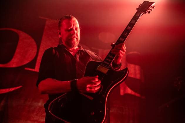 Amorphis live in Copenhagen, Denmark Copenhagen, Denmark. 13th, November 2025. The Finnish heavy metal band Amorphis performs a live concert at Poolen in Copenhagen. Here guitarist Esa Holopainen is seen live on stage. Denmark, Copenhagen  Copyright: xGonzalesxPhoto NikolajxBransholmx