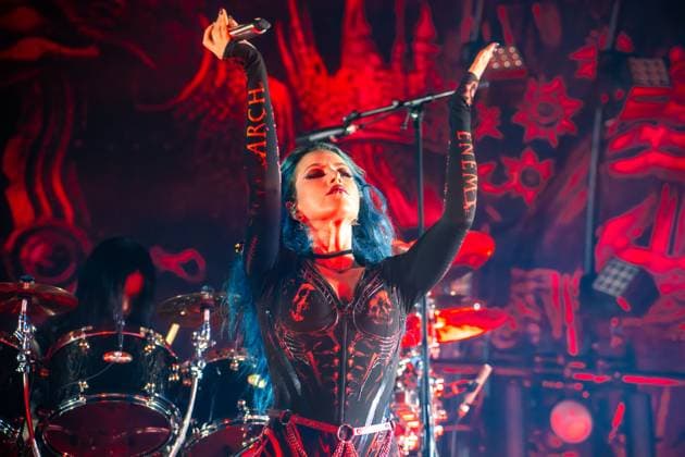 Arch Enemy live in Copenhagen, Denmark Copenhagen, Denmark. 13th, November 2025. The Swedish melodic death metal band Arch Enemy performs a live concert at Poolen in Copenhagen. Here vocalist Alissa White-Gluz is seen live on stage. Denmark, Copenhagen  Copyright: xGonzalesxPhoto NikolajxBransholmx