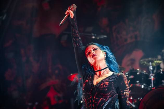 Arch Enemy live in Copenhagen, Denmark Copenhagen, Denmark. 13th, November 2025. The Swedish melodic death metal band Arch Enemy performs a live concert at Poolen in Copenhagen. Here vocalist Alissa White-Gluz is seen live on stage. Denmark, Copenhagen  Copyright: xGonzalesxPhoto NikolajxBransholmx