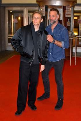 abb WuenscheEssen Matthias Schweighöfer Schweighoefer actor Erik Schmitt director on the red carpet at the NRW premiere of the movie DAS LEBEN DER WÜNSCHE WUENSCHE at Lichtburg cinema on 13 02 2025 in Essen, NRW Germany