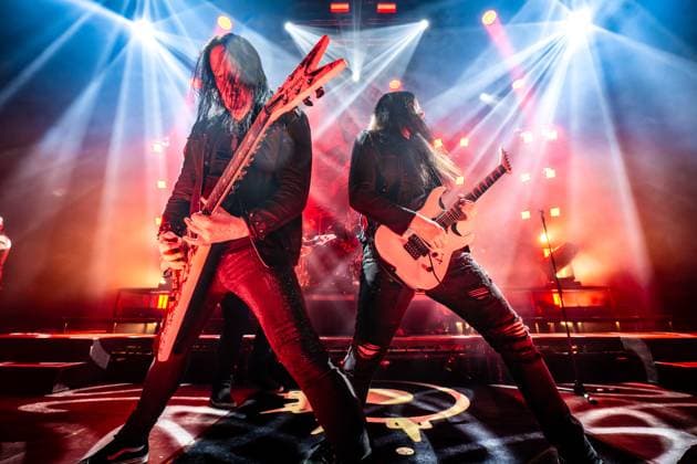 Arch Enemy live in Copenhagen, Denmark Copenhagen, Denmark. 13th, November 2025. The Swedish melodic death metal band Arch Enemy performs a live concert at Poolen in Copenhagen. Here guitarists Michael Amott (L) and Joey Concepcion (R) are seen live on stage. Denmark, Copenhagen  Copyright: xGonzalesxPhoto NikolajxBransholmx