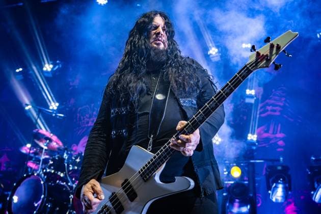 Arch Enemy live in Copenhagen, Denmark Copenhagen, Denmark. 13th, November 2025. The Swedish melodic death metal band Arch Enemy performs a live concert at Poolen in Copenhagen. Here bass player Sharlee D Angelo is seen live on stage. Denmark, Copenhagen  Copyright: xGonzalesxPhoto NikolajxBransholmx