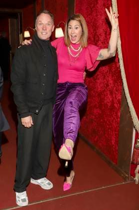 abb Palazzo Madita van Huelsen presenter with companion man at the premiere of Cornelia Poletto 10 Dinner Show PALAZZO Hier und Jetzt on 13 11 2025 in Hamburg Hamburg Germany