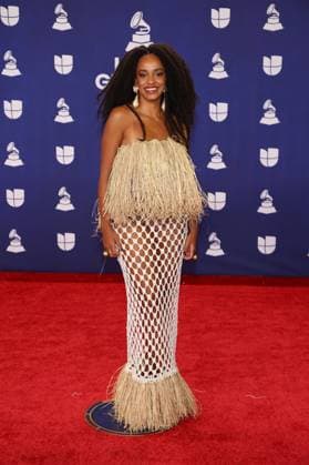 Juliane Gamboa arrives for the 26th annual Latin Grammy Awards at the MGM Garden Arena in Las Vegas, Nevada on Thursday, November 13, 2025.  LAV20251113176 JAMESxATOA