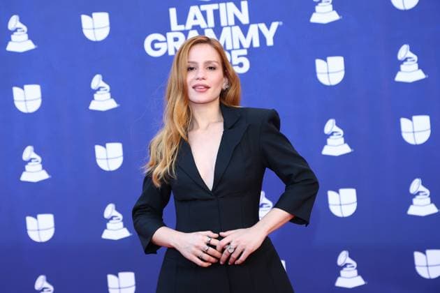 Carol Biazin arrives for the 26th annual Latin Grammy Awards at the MGM Garden Arena in Las Vegas, Nevada on Thursday, November 13, 2025.  LAV20251113080 JAMESxATOA
