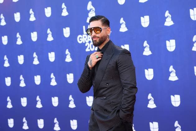 Maluma arrives for the 26th annual Latin Grammy Awards at the MGM Garden Arena in Las Vegas, Nevada on Thursday, November 13, 2025.  LAV20251113081 JAMESxATOA