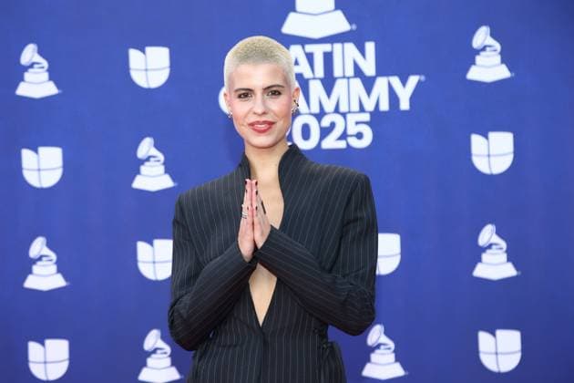 Annasofia arrives for the 26th annual Latin Grammy Awards at the MGM Garden Arena in Las Vegas, Nevada on Thursday, November 13, 2025.  LAV20251113116 JAMESxATOA