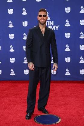 Sergio Ramos arrives for the 26th annual Latin Grammy Awards at the MGM Garden Arena in Las Vegas, Nevada on Thursday, November 13, 2025.  LAV20251113132 JAMESxATOA
