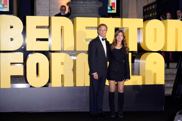 Alessandro Benetton and Martina Ferragamo at the premiere of the Sky documentary Benetton Formula at Space Cinema Moderno Rome, 13 11 2025 Foto:xA.xM.xTinghinox xFuturexImagex benetton_5165