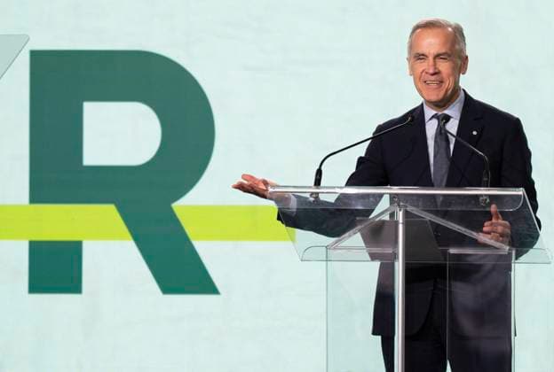 November 14, 2025, Deux-Montagnes, Pq, CANADA: Prime Minister Mark Carney speaks during the inauguration of the REM light rail system connecting McGill station in downtown Montreal to the Deux-Montagnes station in Deux-Montagnes, Que., on Friday, Nov. 14, 2025. Deux-Montagnes CANADA  - ZUMAc35_ 20251114_zaf_c35_012 Copyright: xChristinnexMuschix