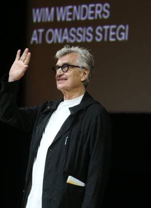 November 14, 2025, Athens, Greece: During an event at the Onassis Stegi in Athens, filmmaker Wim Wenders took part in a public discussion with the foundationÃ¢â‚¬â ¢s artistic director, Afroditi Panagiotakou, speaking about his work, creative process, and contemporary cinema trends. The event drew a large audience as part of the foundationÃ¢â‚¬â ¢s cultural program Athens Greece - ZUMAv62_ 20251114_zaf_v62_007 Copyright: xAristidisxVafeiadakisx