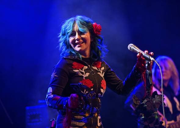 Singer Greta Valenti of Beaux Gris Gris & The Apocalypse performs during the Blues Alive festival 2025 in Sumperk, Czech Republic, on November 14, 2025. (CTKxPhoto LudekxPerina) CTKPhotoP2025111409083  CTKPhotoP2025111409083