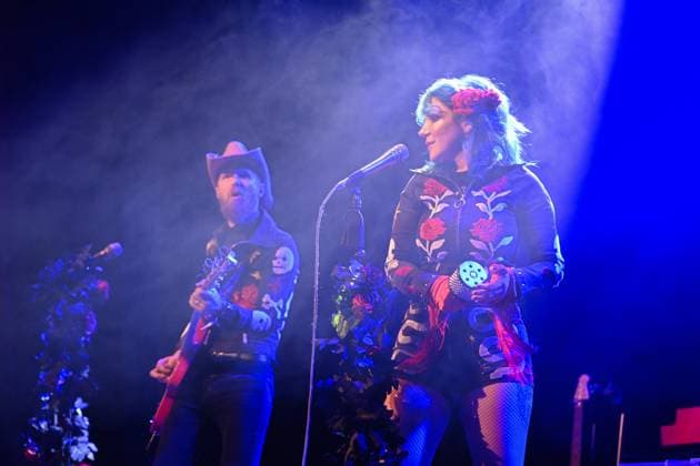 From left: guitarist Robin Davey and singer Greta Valenti of Beaux Gris Gris & The Apocalypse perform during the Blues Alive festival 2025 in Sumperk, Czech Republic, on November 14, 2025. (CTKxPhoto LudekxPerina) CTKPhotoP2025111409122  CTKPhotoP2025111409122