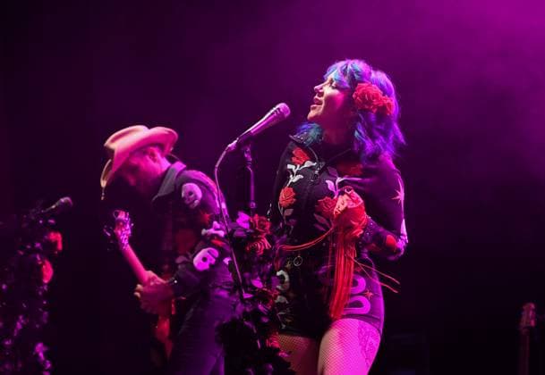 From left: guitarist Robin Davey and singer Greta Valenti of Beaux Gris Gris & The Apocalypse perform during the Blues Alive festival 2025 in Sumperk, Czech Republic, on November 14, 2025. (CTKxPhoto LudekxPerina) CTKPhotoP2025111409141  CTKPhotoP2025111409141