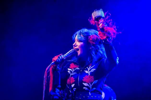 Singer Greta Valenti of Beaux Gris Gris & The Apocalypse performs during the Blues Alive festival 2025 in Sumperk, Czech Republic, on November 14, 2025. (CTKxPhoto LudekxPerina) CTKPhotoP2025111409168  CTKPhotoP2025111409168