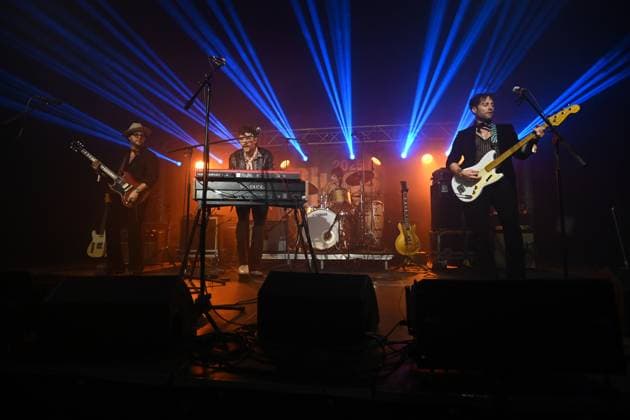 From left: guitarist, singer and accordionist Tom Julian-Jones, keyboardist, guitarist and singer Marco Cinelli, drummer Alessandro Cinelli and bass guitarist Stephen Giry of Cinelli Brothers perform during the Blues Alive festival 2025 in Sumperk, Czech Republic, on November 14, 2025. (CTKxPhoto LudekxPerina) CTKPhotoP2025111409415  CTKPhotoP2025111409415