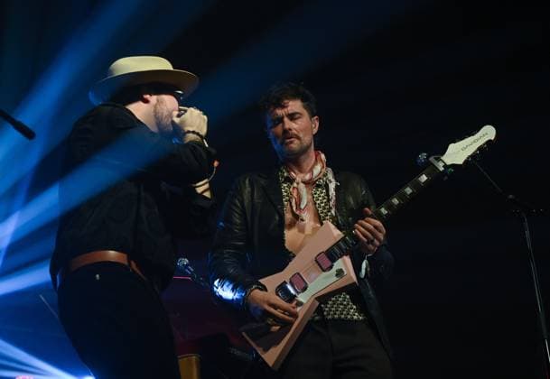 From left: guitarist, singer and accordionist Tom Julian-Jones and keyboardist, guitarist and singer Marco Cinelli of Cinelli Brothers perform during the Blues Alive festival 2025 in Sumperk, Czech Republic, on November 14, 2025. (CTKxPhoto LudekxPerina) CTKPhotoP2025111409451  CTKPhotoP2025111409451