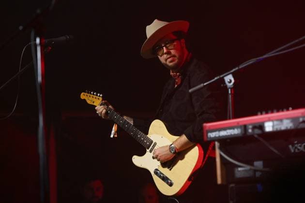 Guitarist, singer and accordionist Tom Julian-Jones of Cinelli Brothers performs during the Blues Alive festival 2025 in Sumperk, Czech Republic, on November 14, 2025. (CTKxPhoto LudekxPerina) CTKPhotoP2025111409456  CTKPhotoP2025111409456