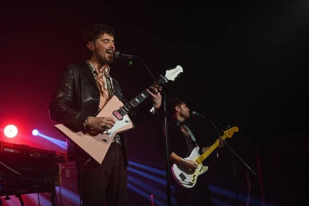 From left: keyboardist, guitarist and singer Marco Cinelli and bass guitarist Stephen Giry of Cinelli Brothers perform during the Blues Alive festival 2025 in Sumperk, Czech Republic, on November 14, 2025. (CTKxPhoto LudekxPerina) CTKPhotoP2025111409470  CTKPhotoP2025111409470