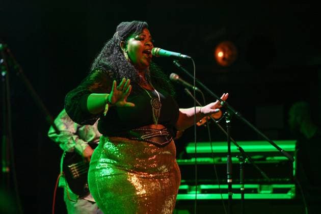 Carly Harvey, a special guest of the night, performs during Selwyn Birchwood Band show within the Blues Alive festival 2025 in Sumperk, Czech Republic, on November 14, 2025. (CTKxPhoto LudekxPerina) CTKPhotoP2025111500072  CTKPhotoP2025111500072