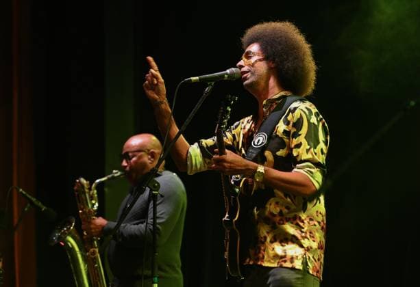 Selwyn Birchwood (right) of Selwyn Birchwood Band performs during the Blues Alive festival 2025 in Sumperk, Czech Republic, on November 14, 2025. (CTKxPhoto LudekxPerina) CTKPhotoP2025111500113  CTKPhotoP2025111500113