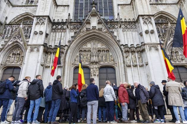 Picture taken during the Te Deum mass, on the occasion of the King s Feast, at the Saint Michael and St Gudula Cathedral (Cathedrale Saints Michel et Gudule Sint-Michiels- en Sint-Goedelekathedraal) in Brussels on Saturday 15 November 2025.  NICOLASxMAETERLINCK 141731646