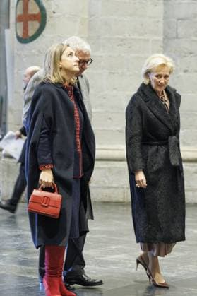 Princess Claire of Belgium, Prince Laurent of Belgium and Princess Astrid of Belgium arrive for the Te Deum mass, on the occasion of the King s Feast, at the Saint Michael and St Gudula Cathedral (Cathedrale Saints Michel et Gudule Sint-Michiels- en Sint-Goedelekathedraal) in Brussels on Saturday 15 November 2025.  NICOLASxMAETERLINCK 141732117