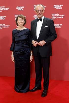 15 11 2025, Federal Chancellor Friedrich Merz, and wife Charlotte Merz, at the 24 Prize for Understanding and Tolerance at the Jewish Museum in Berlin, Berlin Germany, Germany