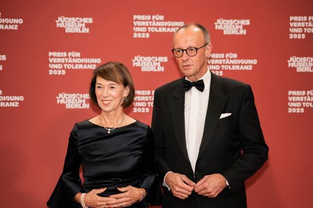 Germany, Culture, Prize for Understanding and Tolerance 2025 Jewish Museum Berlin Federal Chancellor Friedrich Merz CDU with Mrs. Charlotte Merz Copyright: xJamesxZabelx