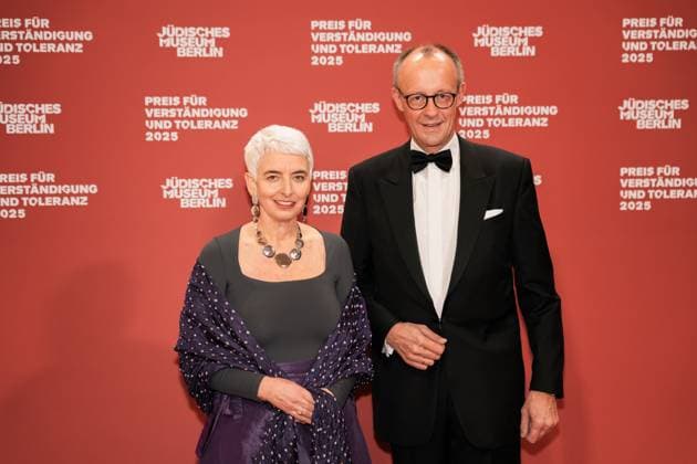 Germany, Culture, Prize for Understanding and Tolerance 2025 Jewish Museum Berlin Federal Chancellor Friedrich Merz CDU with Hetty Berg, Director of the Jewish Museum Berlin Copyright: xJamesxZabelx